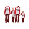 thumbnail image 4 of Christmas Family Pajamas Matching Set, Long Sleeve Letters Print T-shirt with Plaid Pants Sleepwear Loungewear, 4 of 9