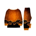 thumbnail image 5 of HTHLVMD Family Matching Sleepwear, Bat Print Pajamas, Halloween Gradient Orange Bat Bottom Print Family Matching Pajamas, Crew Neck Long Sleeve 2pcs Holiday Loungewear, 4 Years, 5 of 6