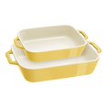 thumbnail image 1 of STAUB Ceramique Rectangular Baking Dish Set Citron 2 Piece, 1 of 7