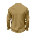 thumbnail image 6 of Men's Button Down Long Sleeve Shirt Turndown Collar Pullover Cotton Polyester Spandex Blend Solid Color Casual Top For Daily Office Work | Zenithor,Khaki S, 6 of 7