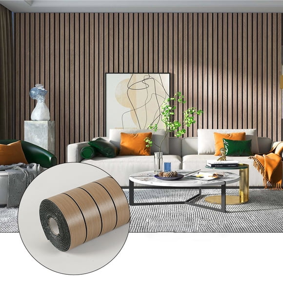 VONKY Self Adhesive 3D Wall Panels Waterproof PVC Panelling For Bedroom Living Room 40x300cm 3D Wood A