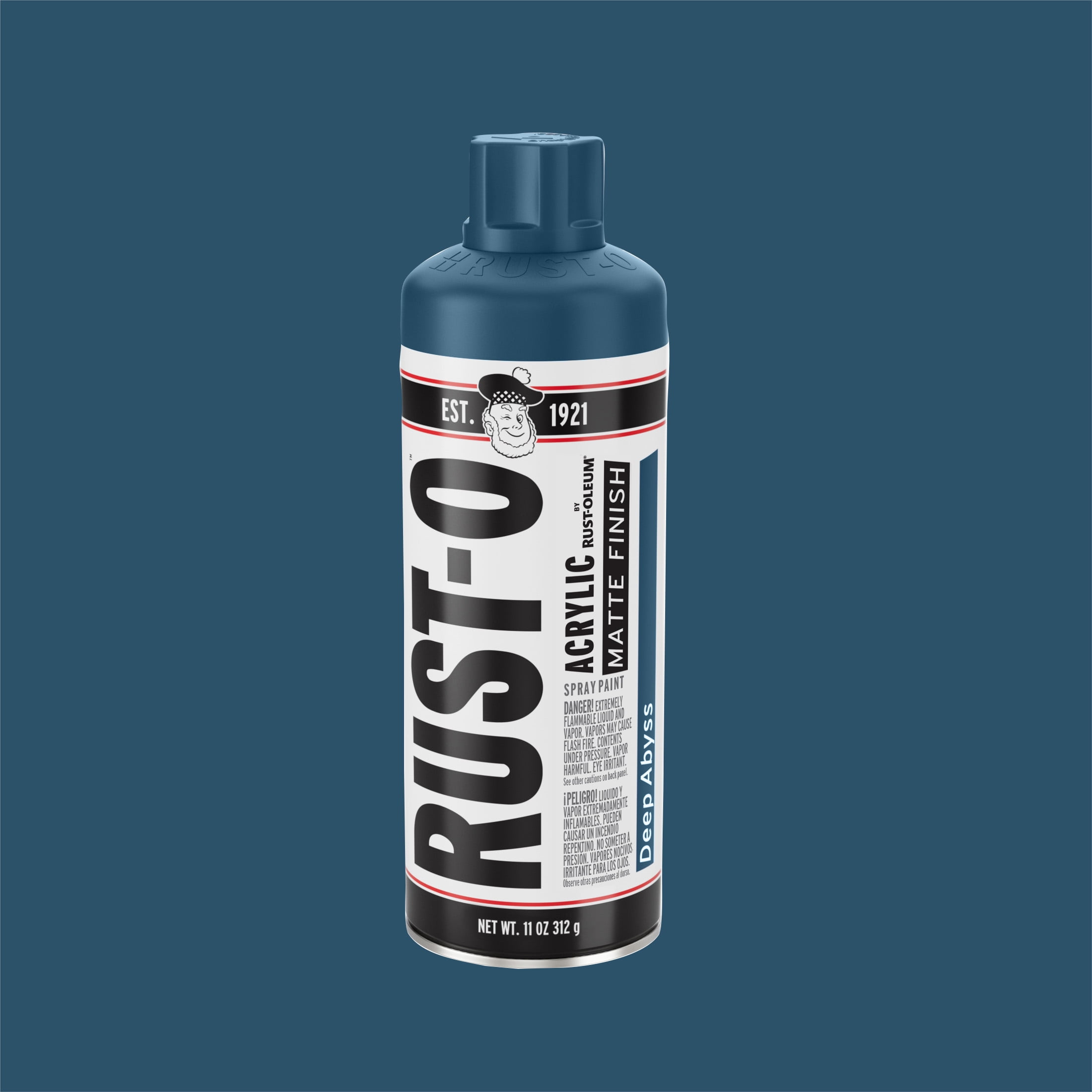 (6 pack) Deep Abyss, Rust-Oleum Rust-O Acrylic Matte Spray Paint-392202, 11 oz