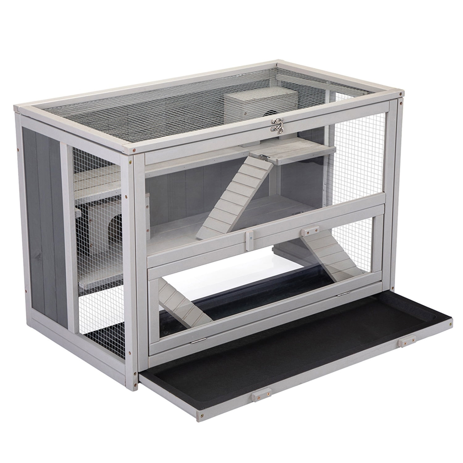 Pefilos 3 Tier Hamster Cage Rat House-Leak guinea pig hideout mouse house, Gray Pefilos 3 Tier Hamster Cage Rat House-Leak guinea pig hideout mouse house, Gray