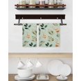 thumbnail image 3 of Spring Leaves Kitchen Dish Towels for Drying Dishes Set of 2, Pink Flowers Pastoral Botanical Green Waffle Weave Microfiber Hand Tea Bathroom Towels Quick Dry & Absorbent Towel 15.7x23.6, 3 of 7