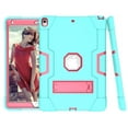 thumbnail image 2 of Case for 2019 iPad Air 3 10.5/2017 iPad Pro 10.5 inch, Kickstand Shockproof Kids Proof Case Heavy Duty High Impact Resistant Hybrid Three Layer Rugged Defender Full Body Protection Case, Mint+Rose, 2 of 7