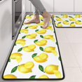 thumbnail image 2 of Kitchen Rugs Sets Of 2,Yellow Lemon Fruit Slices White Pattern Anti Fatigue Kitchen Mat Rugs Non Slip Washable,Decorative Kitchen Floor Mats for Kitchen,Sink,Laundry,17"x47"+17"x47", 2 of 5