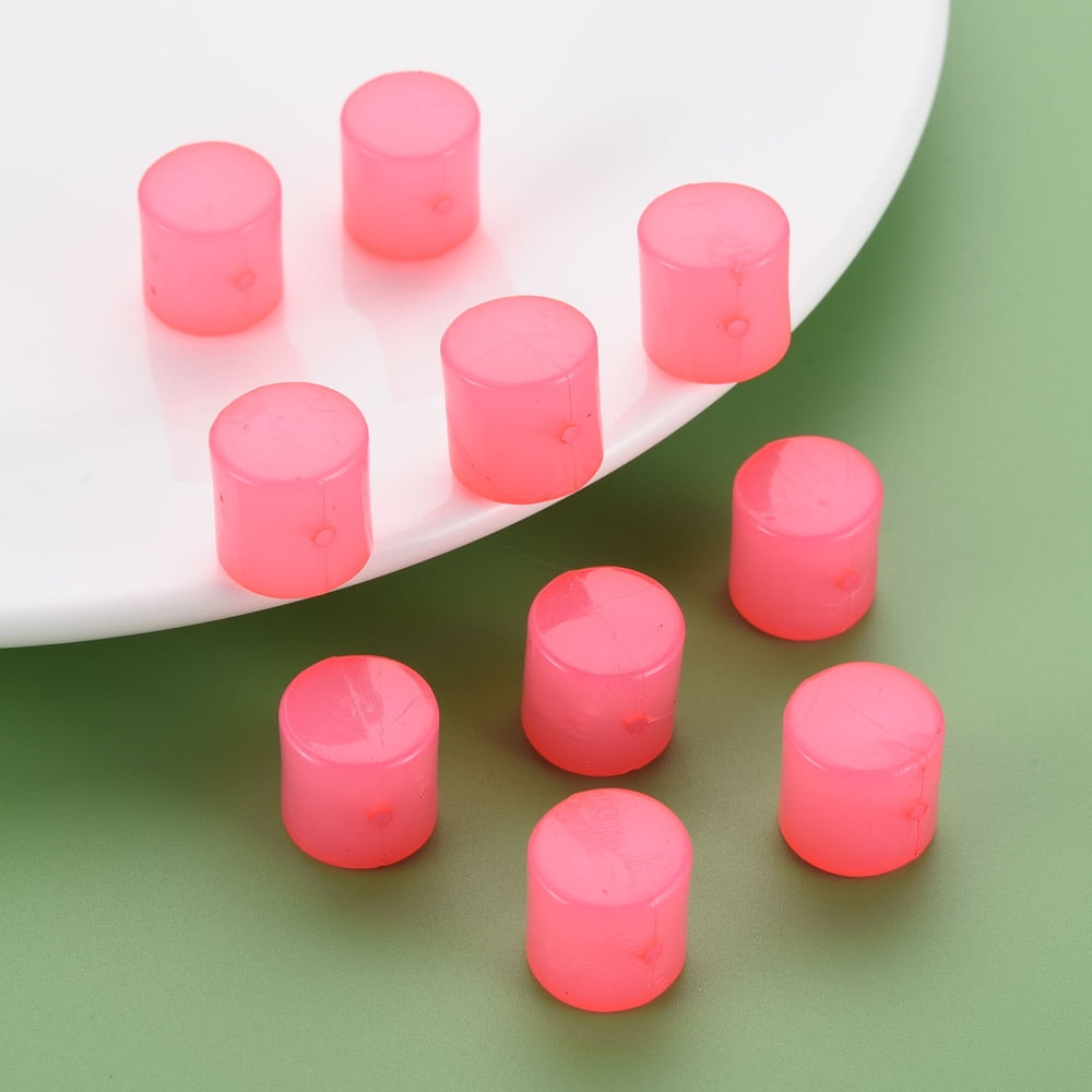 Imitation Jelly Acrylic Beads Column Hot Pink 14.5x14.5mm Hole: 1.8mm about 200pcs/500g