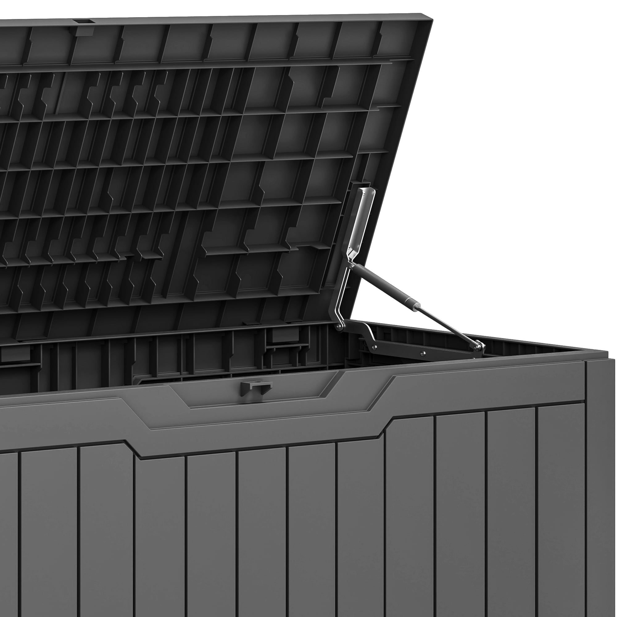 Uforic 100 Gallon Resin Deck Box, Outdoor Weatherproof & Lockable, Dark Gray