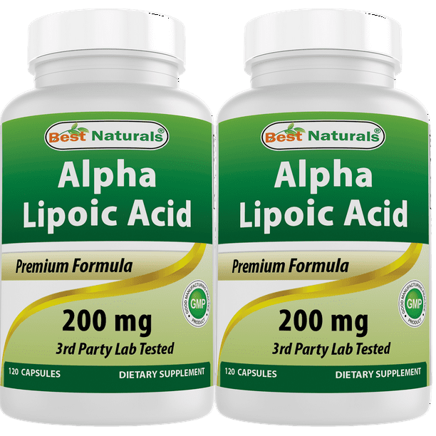 2 Pack Best Naturals Alpha Lipoic Acid 200 Mg 120 Capsules