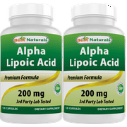 2 Pack Best Naturals Alpha Lipoic Acid 200 Mg 120 Capsules
