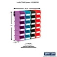 thumbnail image 2 of Triton Products® LocBin 26-Piece Wall Storage Unit with 5-3/8"L x 4-1/8"W x 3"H Interlocking Poly Bins, 24ct, Wall Mount Rails 8-3/4"L with Hardware, 2pk, 2 of 6
