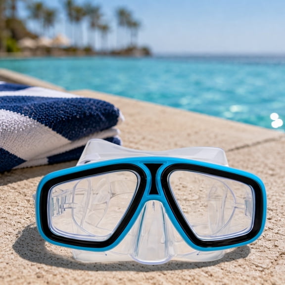 Swimline Laguna Recreational Swim Mask Goggles 6.25" - Blue/Black