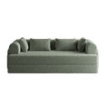 thumbnail image 3 of 78.7-Inch Convertible Sleeper Sofa Bed with Cylindrical Pillow, Chenille Folding Mattress Couch with, Folding Sofa Bed with Side Pocket, Floor Sofa Lounge Couch for Living Room Bedroom Studio (Green), 3 of 11