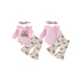 thumbnail image 2 of Cjfdfy Newborn Baby Girl Western Fall Outfits It's Alright To Be Little Bitty Print Ruffle Long Sleeve Romper Cowgirl Hat Print Pants And Headband Set Cute Cowgirl Fall Winter Outfit 0-18 Months, 2 of 9
