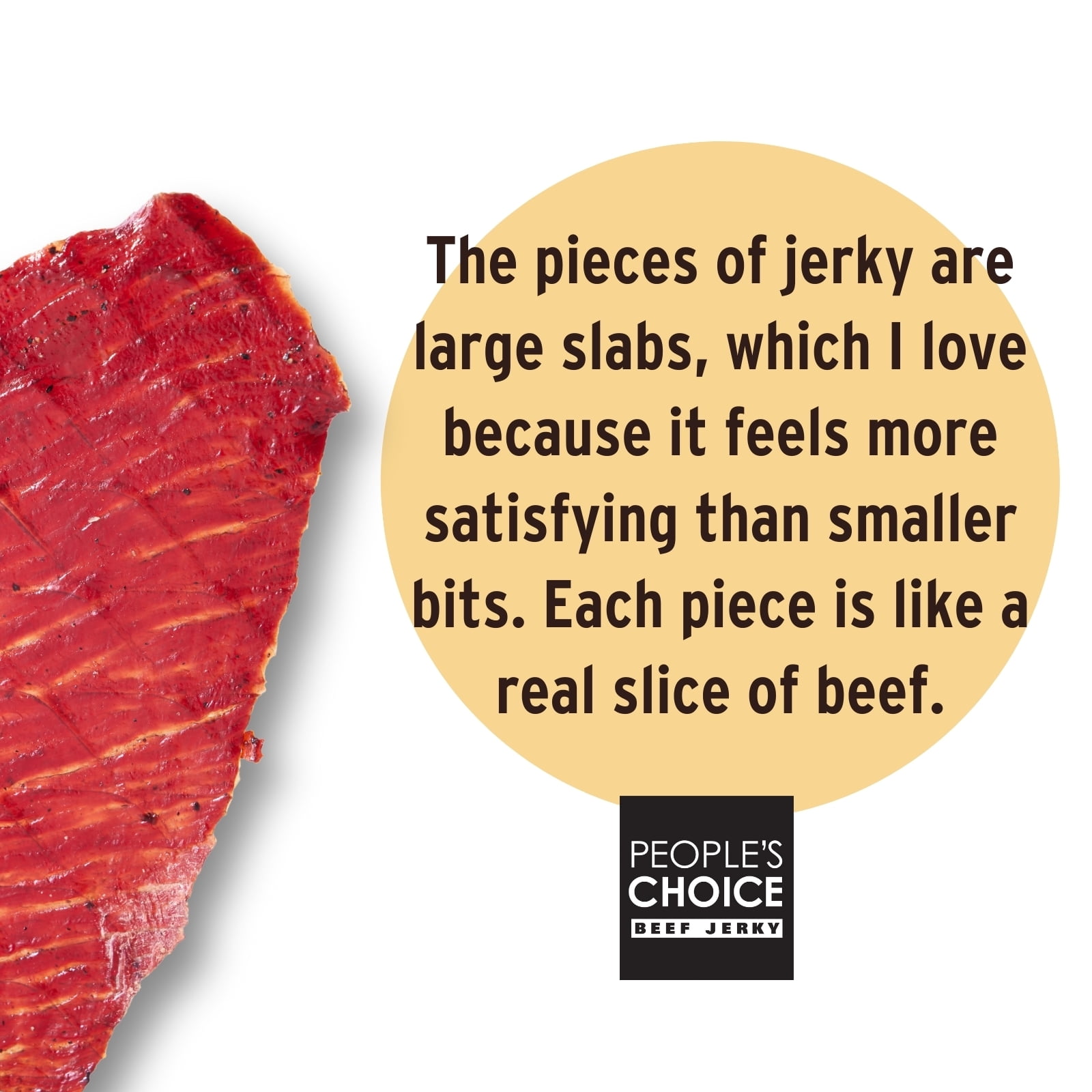 People's Choice Beef Jerky - Classic - Teriyaki - Big Slab - Thin Sheets - 15 Slabs, 1 Bag