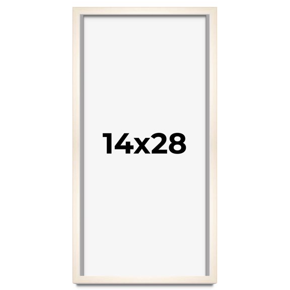 14x28 Frame White Wheat Solid Wood Picture Frame | Moulding Width 0.75 Inches | Interior Depth 0.5