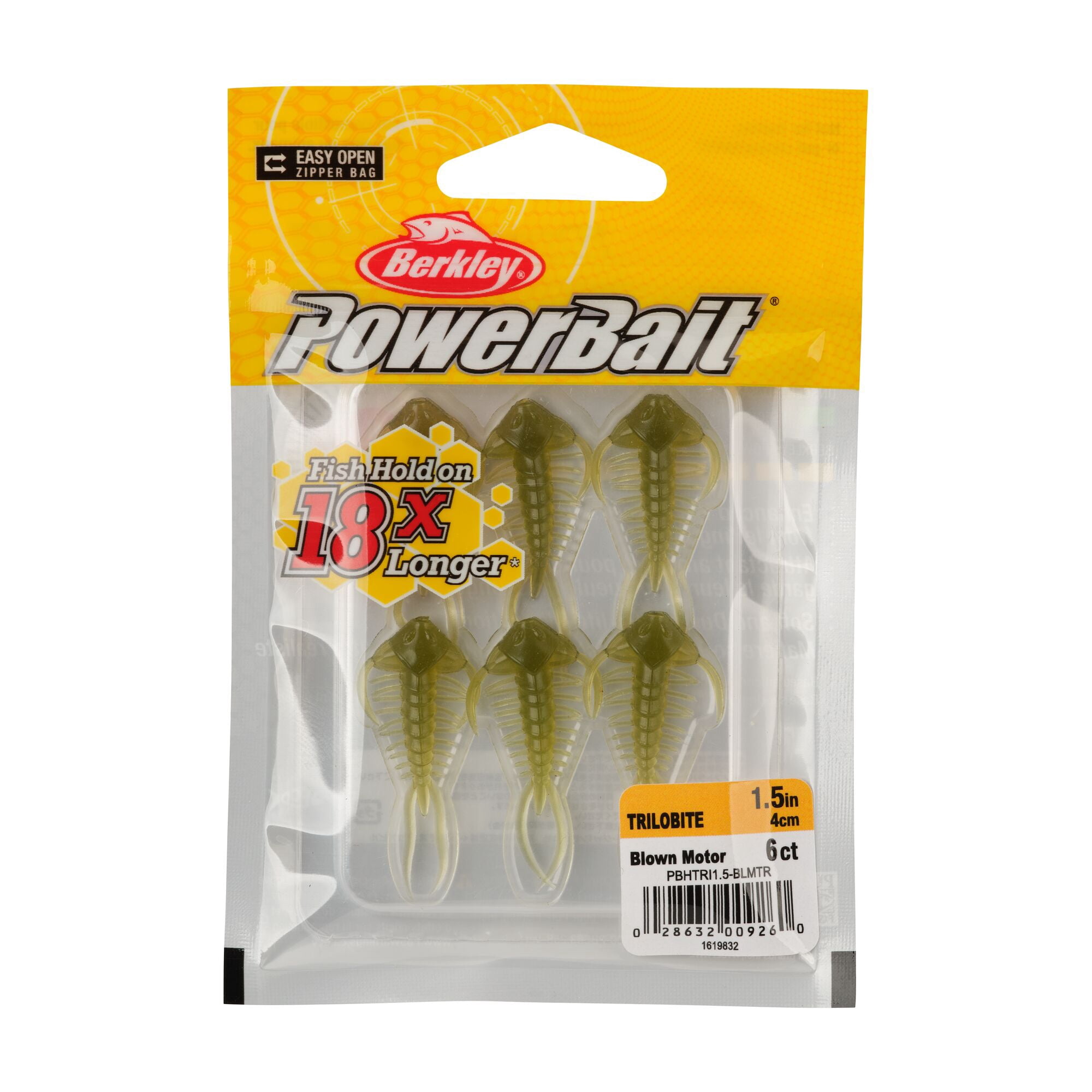 Berkley PowerBait® Trilobite, 1.5 in, Creatures, Blown Motor (6 Count)