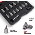 15 Pieces Screw Extractor Set, Easy Out Bolt Extractor Kit, 3/8