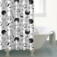 thumbnail image 4 of Black White Baseball Icons Pattern Shower Curtain 72"x72" ,Bathroom Decorative Shower Curtains Set with 12 Hooks,Modern Waterproof Washable Shower Curtain, 4 of 6
