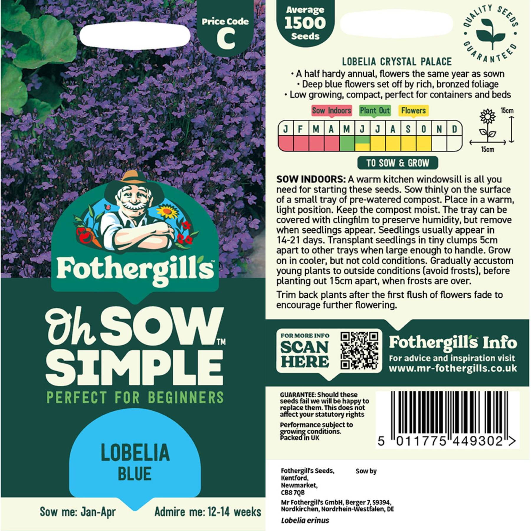 Mr. Fothergill's Lobelia Blue Seed