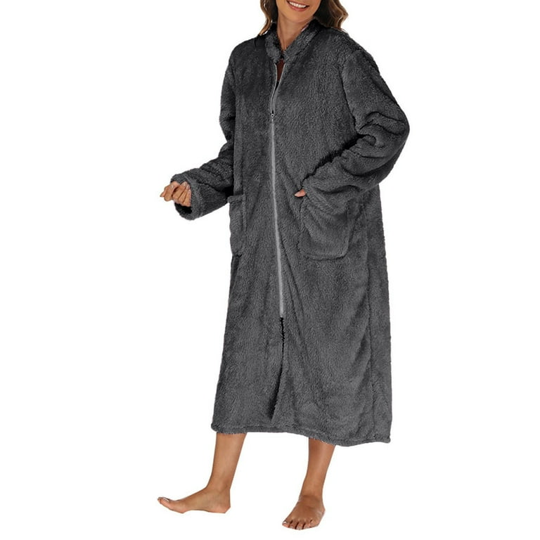 Bath Robe Amazon Womens Fleece Robe With Zipper Women's Hooded