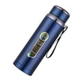 thumbnail image 2 of 1000ml Insulated Bottle Wide Mouth Stainless Steel Insulated Tea Bottle with Removable Filter for Office Blue, 2 of 5