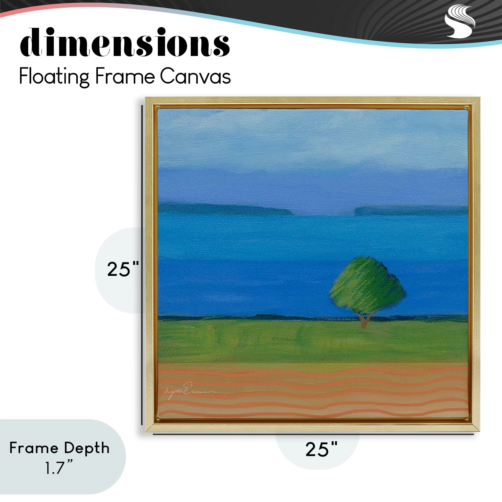 Stupell Industries Lone Tree at Spring Cove Gold Framed Floater Canvas Wall Art, design by Lynn Ericson Fine Art