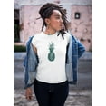 thumbnail image 2 of Grunge Green Tropical Pineapple T-Shirt Women -Image by Shutterstock, Female Small, 2 of 4