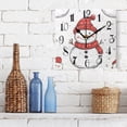 thumbnail image 3 of Red Hat Snowman Wall Clock Decorative Square Silent Non-Ticking Operated Clocks Aesthetic for Bedroom Living Room, 3 of 8
