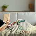 thumbnail image 3 of Modern Soft Flannel Fleece Blanket, Retro Vintage Style Colorful Design on Abstract Black Tree with Leaves Buds Artwork, Cozy Plush for Indoor and Outdoor Use, 70" x 90", Multicolor, by Ambesonne, 3 of 5