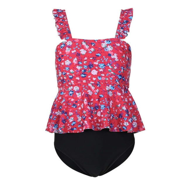 PMVFHDE Pièce Maillot de Bain une Mignon Maillot de Bain Maillots de Bain pour Filles Mode Mignon Imprimé Enfants Plage Vacances Bretelle de Bain Bikini Ajustable Rouge, 8 Ans