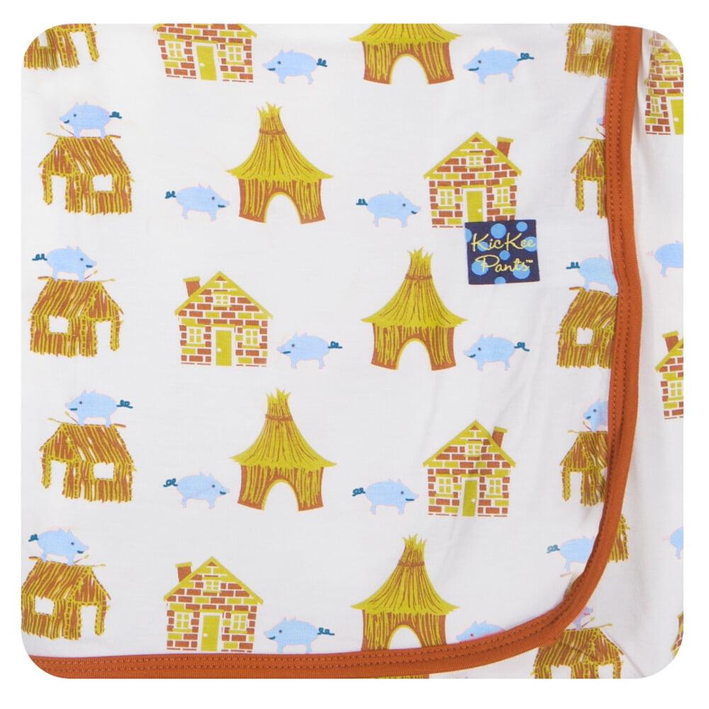 Kickee Pants Girl Natural Pig Swaddling Blanket Swaddle New
