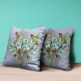 thumbnail image 4 of 26x26 Green Brown Gray Bird Blown Seam Broadcloth Animal Print Throw Pillow, 4 of 5