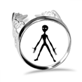 thumbnail image 1 of Universo Alien Monster Alien Anillo de compromiso de boda de amor ajustable Unbranded M, 1 of 3