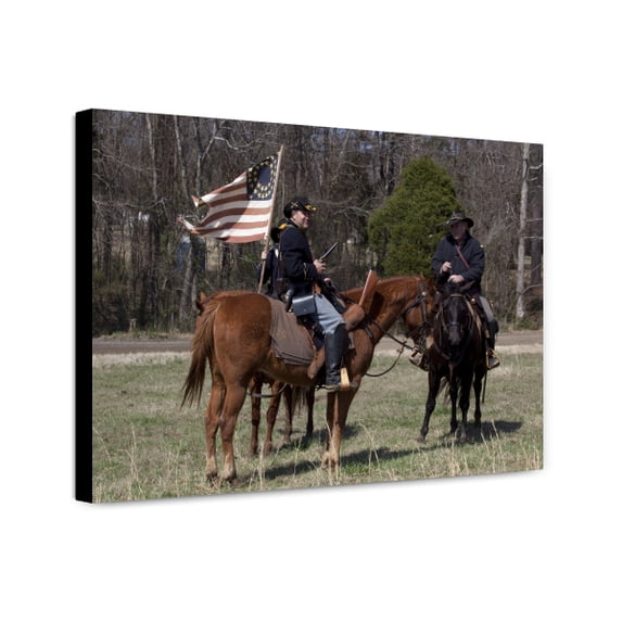 Canvas Print: Reenactment Of Civil War Siege Of April 1862, Bridgeport, Alabama