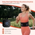 thumbnail image 3 of Morfone Cordless Red Light Belt with 3 Heat & 4 Vibration Massage, 660nm & 850n Infrared Red Light Back Massager Belt, Heating Pad for Back Waist Shoulder Leg Knee, 3 of 13