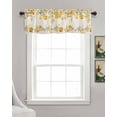thumbnail image 3 of Yellow Grey Spring Floral Linen Curtain Valance for Bedroom/Bathroom/Kitchen/Office/Living/Dining Room Window,Summer Botanical Pastoral Rustic Rod Pocket Topper Decorative Cafe Drapes Panel 42"x18", 3 of 6