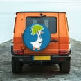 thumbnail image 6 of Salouo Goose Holding an Umbrella Print Spare Tire Cover 14-17 inch Spare Tire Protector Universal Tough Tire Wheel Cover for Trailer SUV and Truck-16 inch, 6 of 6