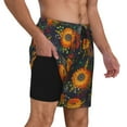 thumbnail image 3 of Daiia Sunflowers Mens Swim Trunks Swim Shorts Quick Dry Swim Shorts with Mesh Lining Pockets-X-Large, 3 of 9