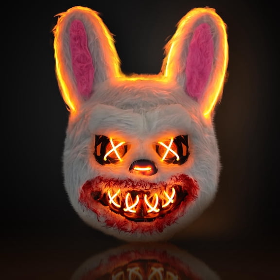 KatchOn, Halloween Mask LED Light Up Bunny Mask - 13x10 Inch The Purge Bunny Mask | Realistic Movie Cosplay Mask, Halloween Cosplay Party | Masquerade Parties | Halloween Festival, Bunny Purge Mask