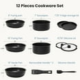 thumbnail image 6 of 12pcs Non-Stick Cookware Set, Pots and Pans Set with Spatula and Detachable Handle for Kitchen, Black, 6 of 8