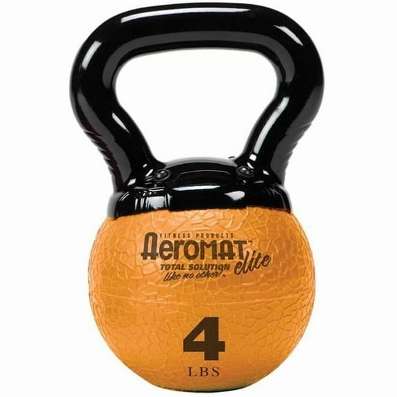 AGM Group  4 lbs 2021 Aeromat Elite Mini Kettlebell Medicine Ball, Orange - New Handle