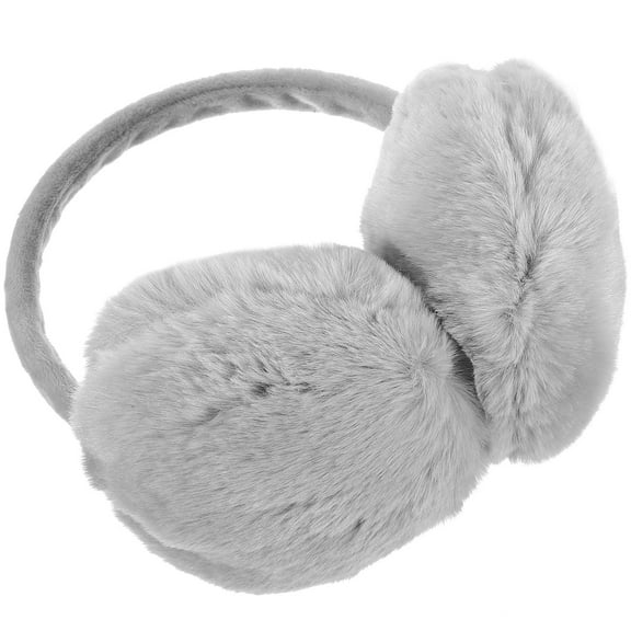 NICEXMAS Furry Earmuff Earmuff Cute Plush Grey 1Pack Women Ear Covers Outdoor Fashionable
