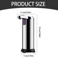 thumbnail image 3 of Touchless Automatic Soap Dispenser 9.5 Oz Stainless Steel, Infrared Sensor Hand Soap Pump with 3 Adjustable Levels, Waterproof Base, Leak-Proof Spout for Kitchen Sink & Bathroom, Battery Operated, 3 of 7