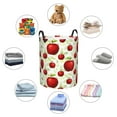 thumbnail image 6 of Balery Fruit Apples Round Laundry Basket with Handles Waterproof Freestanding Laundry Hamper for Clothes Toys in the Dorm and Family-Small, 6 of 8