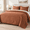 Burnt Orange-Twin, variant on Quilt Set Size Beige Bedspread Modern Style Quilted Clouds Pattern Soft Coverlet Lightweightfiber For All Season Includes 1 And 1
