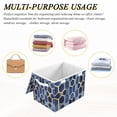 thumbnail image 6 of Yayeee Collapsible Storage Bin with Lid Fabric Closet Decorative Basket with Handles, Blue Hexagon Pattern, 6 of 7
