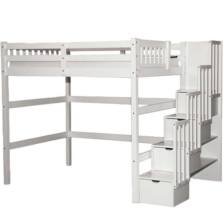 Stairway Full Loft Bed With Storage, Loft Bed With Desk And Stairs Canada