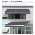 thumbnail image 4 of Outsunny 13' x 8' Manual Retractable Awning Sun Shade Shelter for Patio Deck Yard with UV Protection and Easy Crank Opening, Dark Gray, 4 of 9