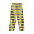 thumbnail image 5 of Daiia Mardi Gras Purple Yellow Plaid Men's Sleep Pant with Pockets and Drawstring,Pajama Pants-XX-Large, 5 of 9